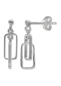 Double Rectangle Drop Earrings