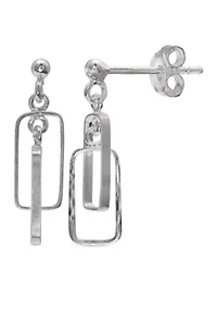 Simply Sterling Rectangle Double Drop Earrings