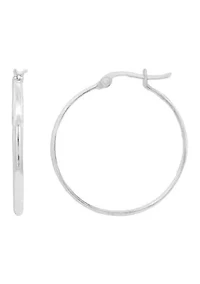 Flat Sterling Silver Hoop Earrings