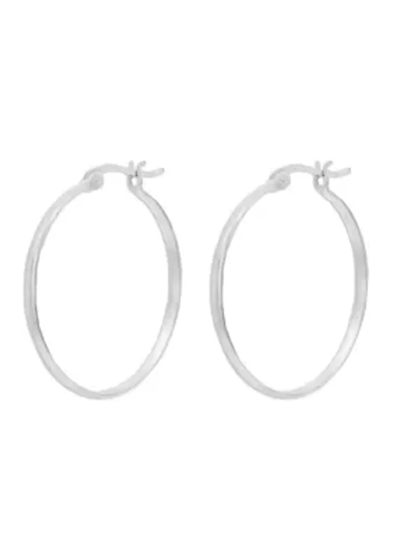 Flat Sterling Silver Hoop Earrings