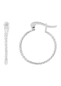  Polished Sterling Silver Braided Hoop Earrings
