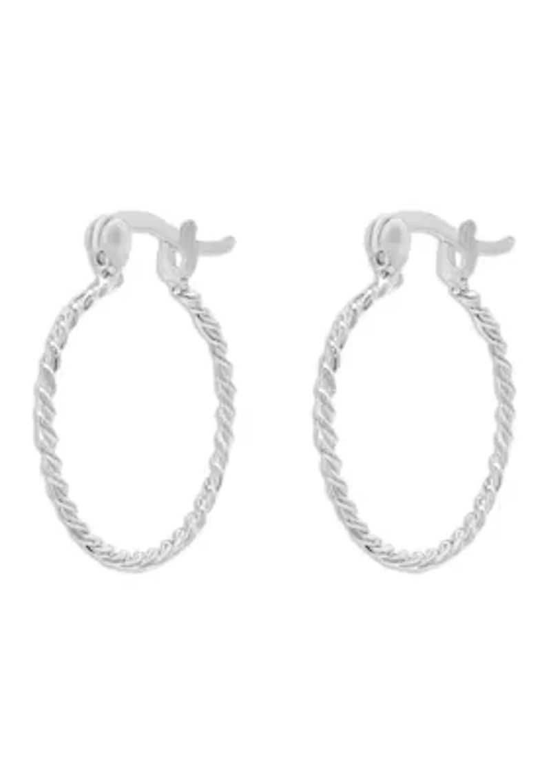  Polished Sterling Silver Braided Hoop Earrings