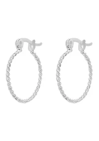  Polished Sterling Silver Braided Hoop Earrings
