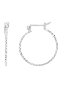 Sterling Silver Polished Braided Hoop Earrings