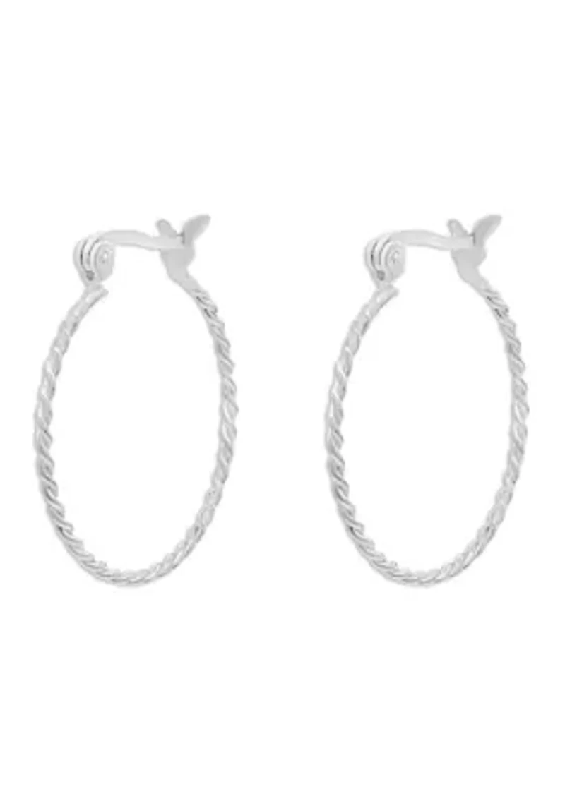 Sterling Silver Polished Braided Hoop Earrings