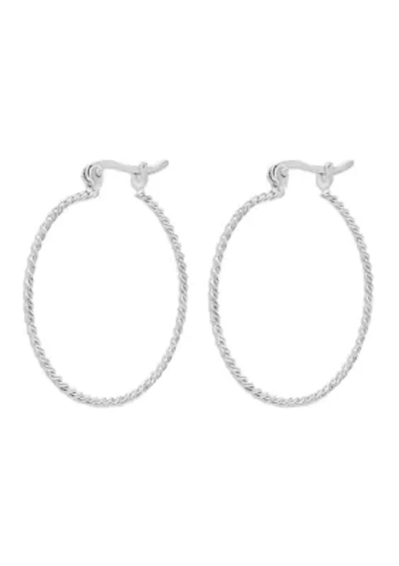 Sterling Silver 30 Millimeter Polished Braided Hoop Earrings