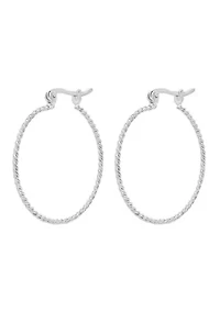 Sterling Silver 30 Millimeter Polished Braided Hoop Earrings