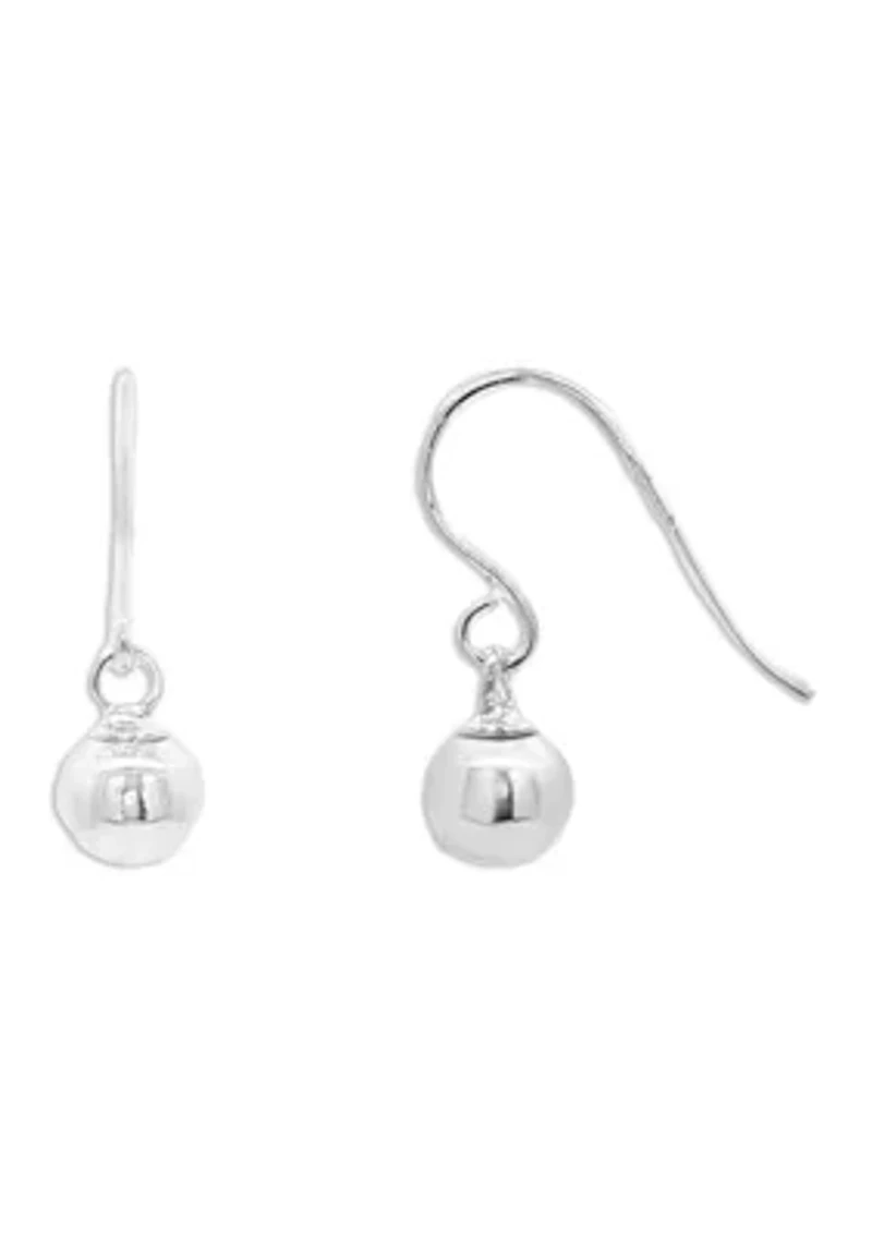 Polished Ball Drop Earrings in Sterling Silver