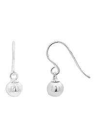 Polished Ball Drop Earrings in Sterling Silver 