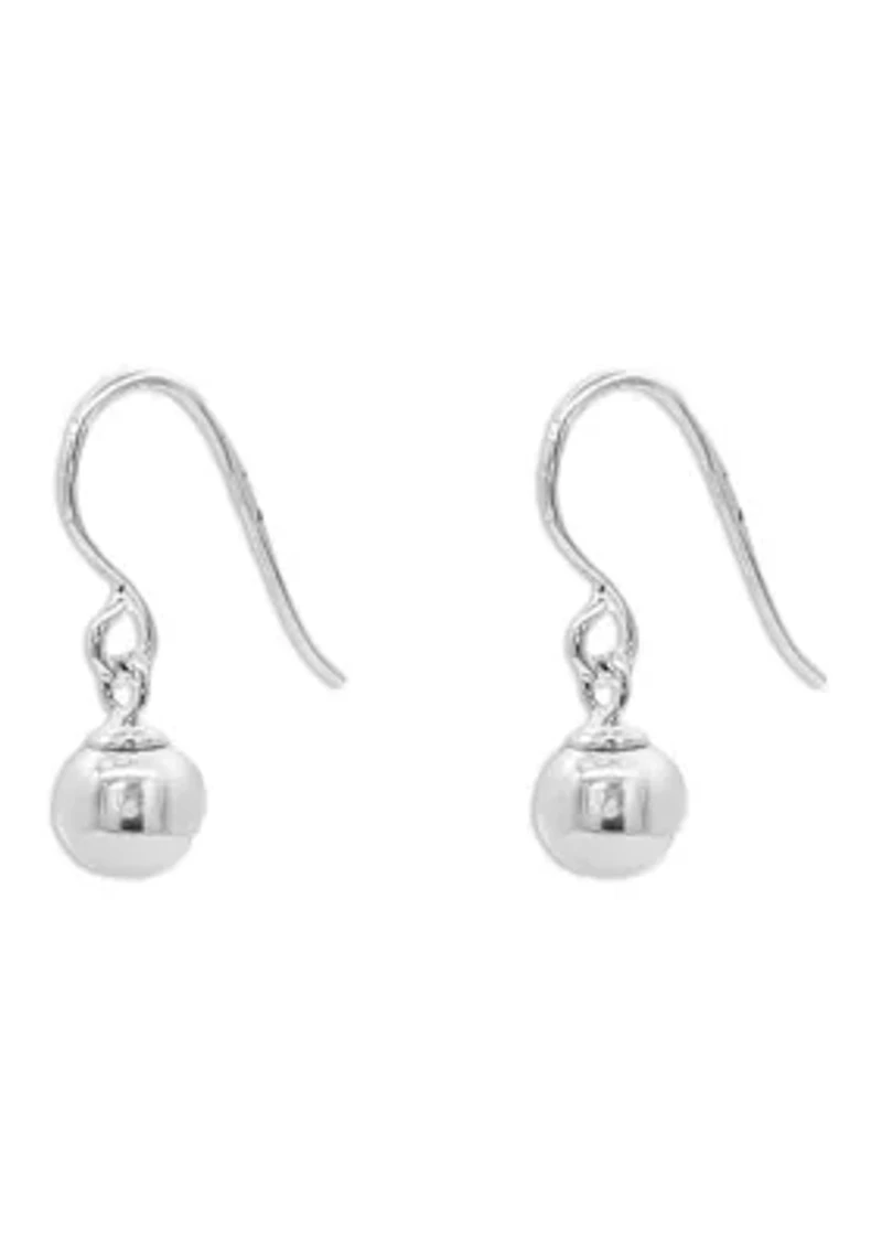 Polished Ball Drop Earrings in Sterling Silver