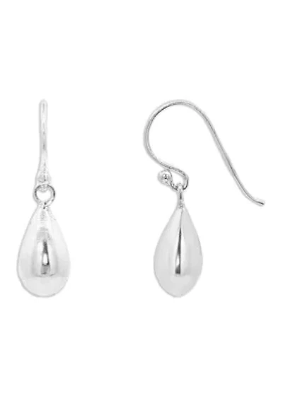 Polished Teardrop Earrings in Sterling Silver