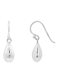 Polished Teardrop Earrings in Sterling Silver