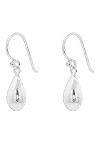 Polished Teardrop Earrings in Sterling Silver