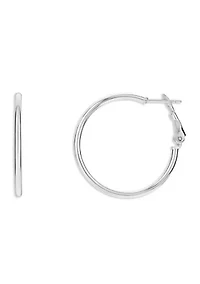 Sterling Silver 30 Millimeter Paddle Back Hoop Earrings