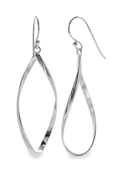 Twisted Open Oval Drop Earrings 