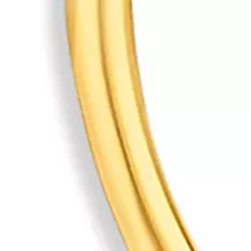 Gold Plated Sterling Silver 40 Millimeter Polished Hoop Earrings