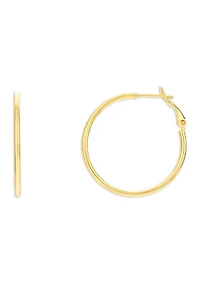 Gold Plated Sterling Silver 40 Millimeter Polished Hoop Earrings
