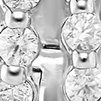  Silver Plated Pavé Cubic Zirconia Double Huggie Earrings