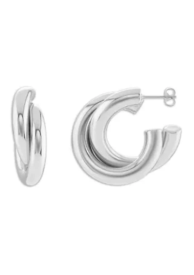 Double C Huggie Earrings