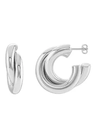 Double C Huggie Earrings