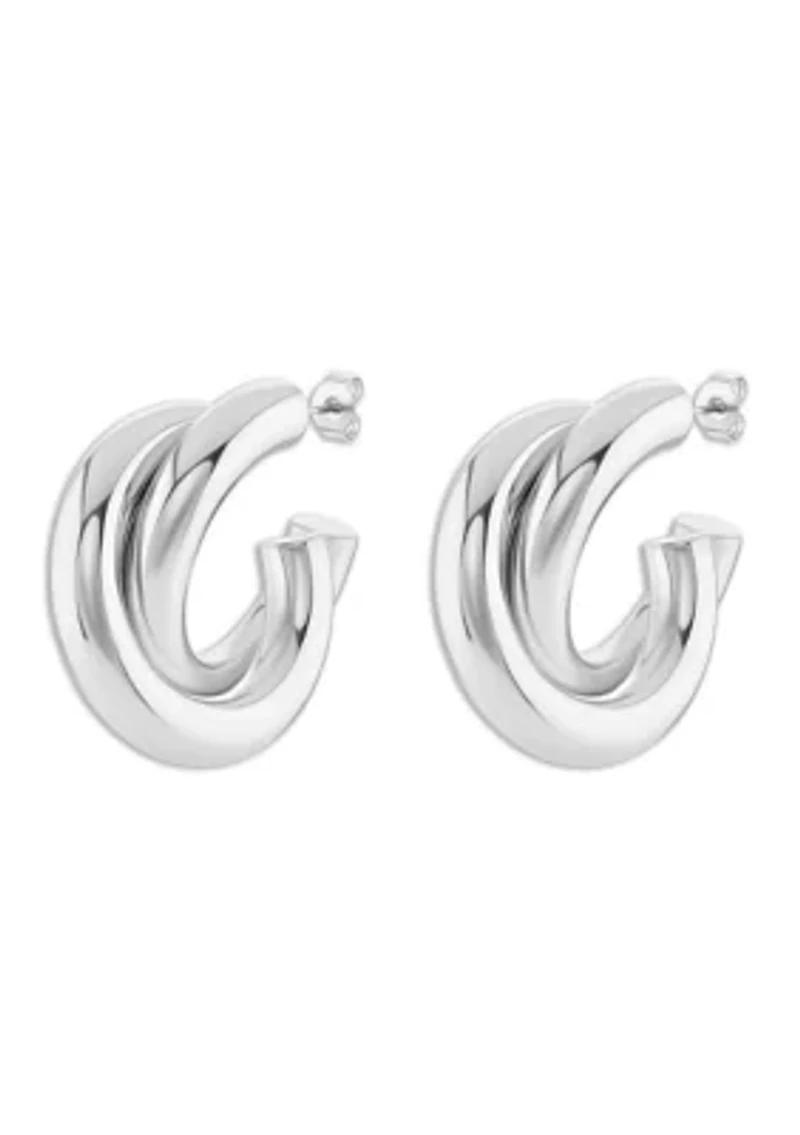 Double C Huggie Earrings