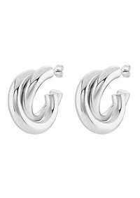 Double C Huggie Earrings