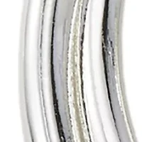 Silver Tone Double Hoop Earrings 
