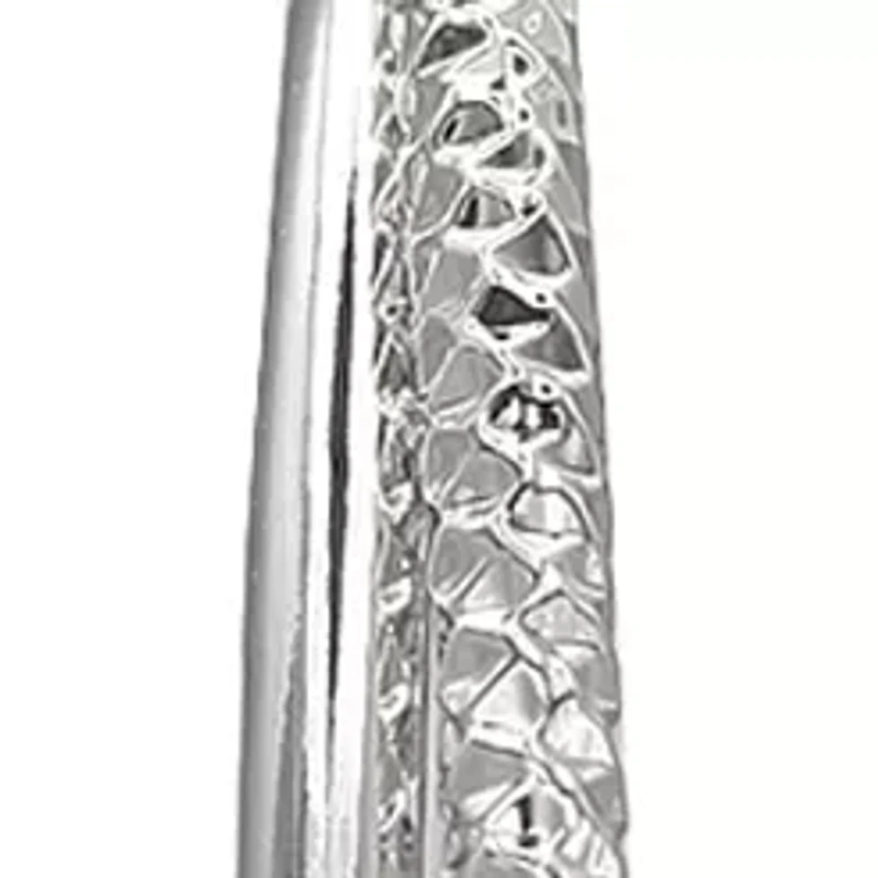 Fine Silver Plated Round Diamond Cut Hoop Earrings