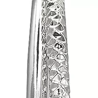 Fine Silver Plated Round Diamond Cut Hoop Earrings