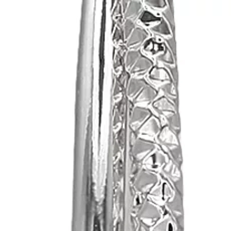 Fine Silver Plated Diamond Cut Hoop Earrings