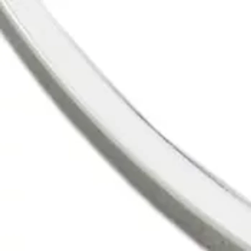 50 Millimeter Silver Tone Flat Hoop Earrings 