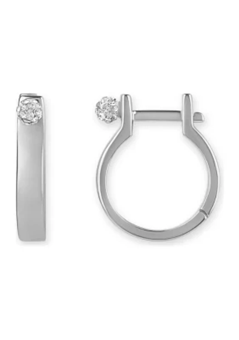 Silver Plated Crystal Hoop Earrings