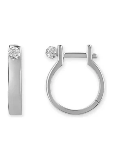 Silver Plated Crystal Hoop Earrings