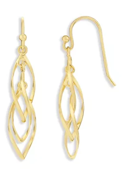 Corkscrew Polished Drop Earrings