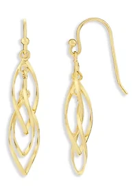 Corkscrew Polished Drop Earrings