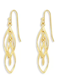 Corkscrew Polished Drop Earrings