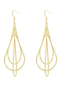Plated Textured Triple Teardrop Earrings