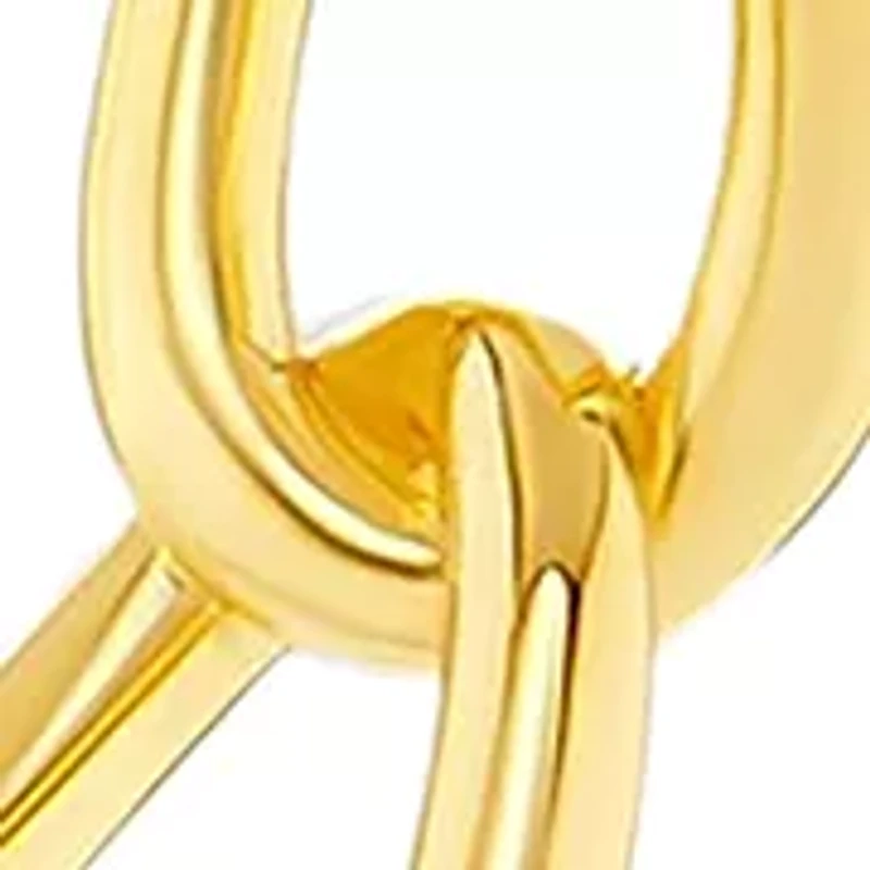 Plated 30 Millimeter Polished Chain Link Hoop Earrings