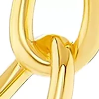 Plated 30 Millimeter Polished Chain Link Hoop Earrings