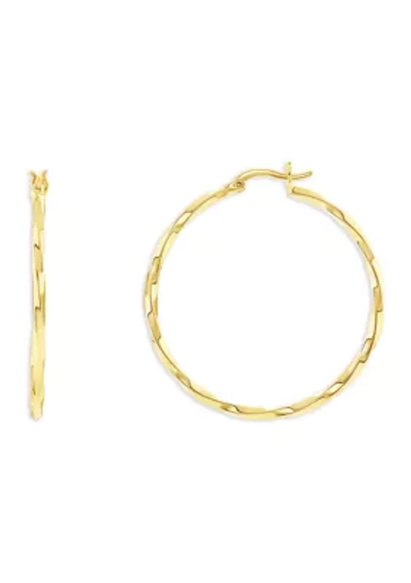 Plated 60 Millimeter Polished Twisted Hoop Earrings