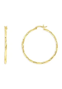 Plated 60 Millimeter Polished Twisted Hoop Earrings