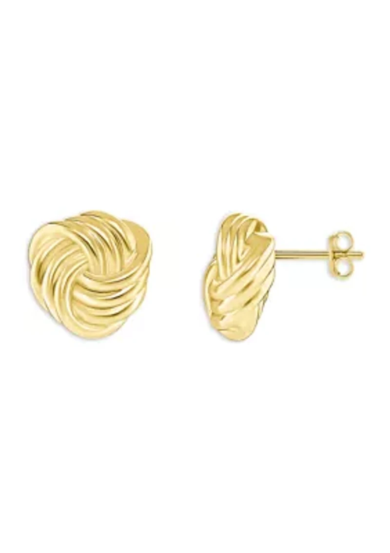 Plated Polished Loveknot Stud Earrings