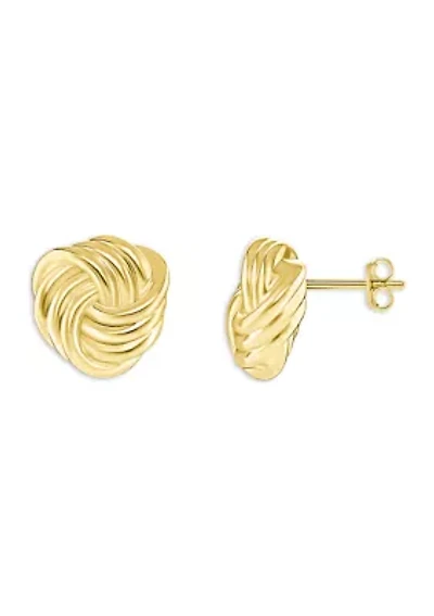 Plated Polished Loveknot Stud Earrings