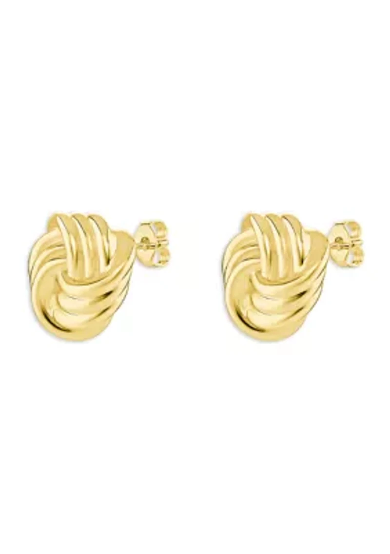 Plated Polished Loveknot Stud Earrings