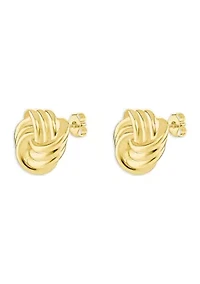 Plated Polished Loveknot Stud Earrings