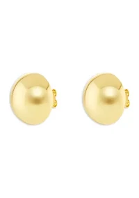 Plated Polished Dome Stud Earrings