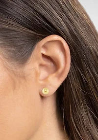 Plated Polished Dome Stud Earrings