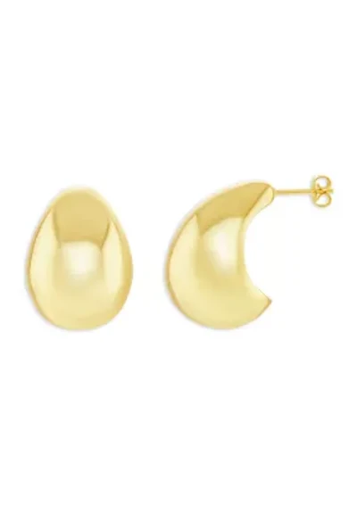 Plated Polished Teardrop Stud Earrings