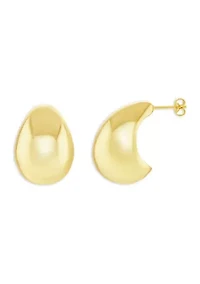 Plated Polished Teardrop Stud Earrings