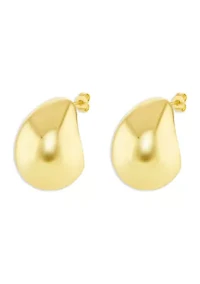 Plated Polished Teardrop Stud Earrings